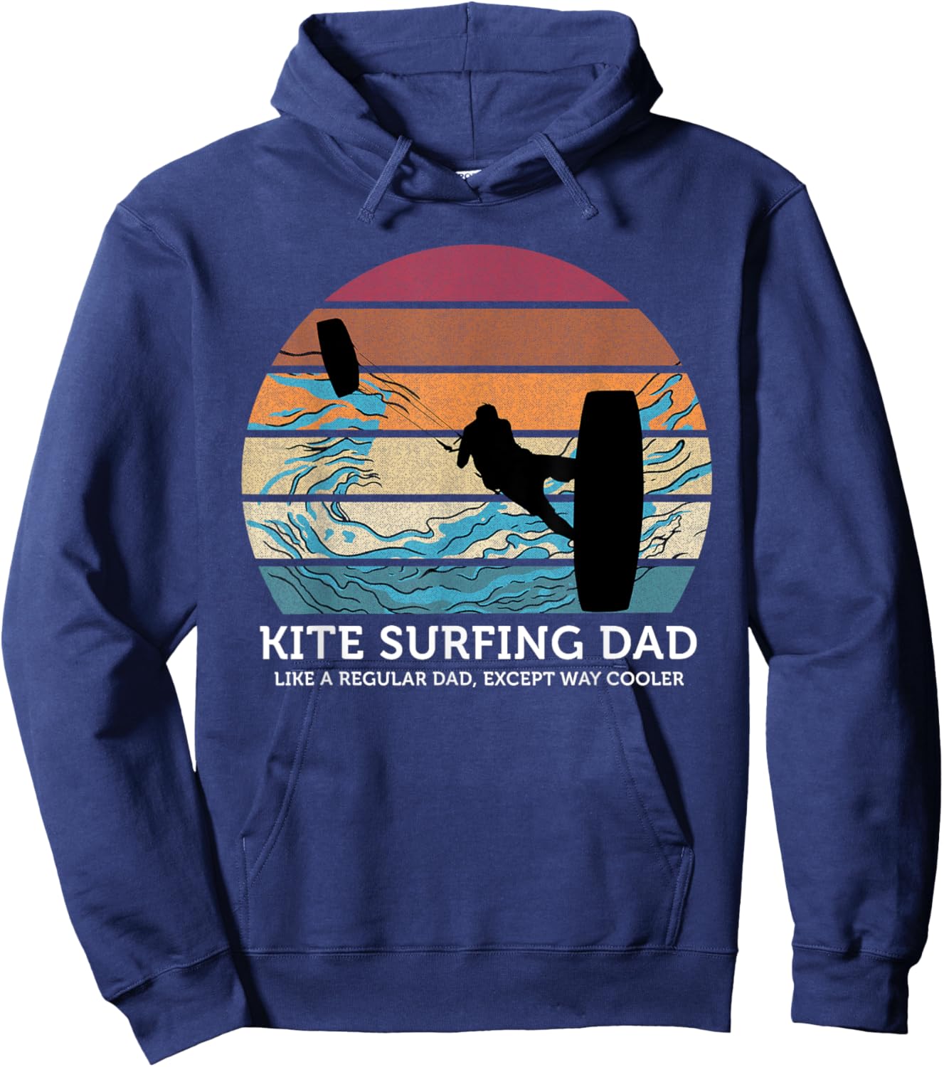Kite Surfing Dad Vintage Sunset Beach Kite Surfing Lover Women Hoodie - Hoodie | Navy