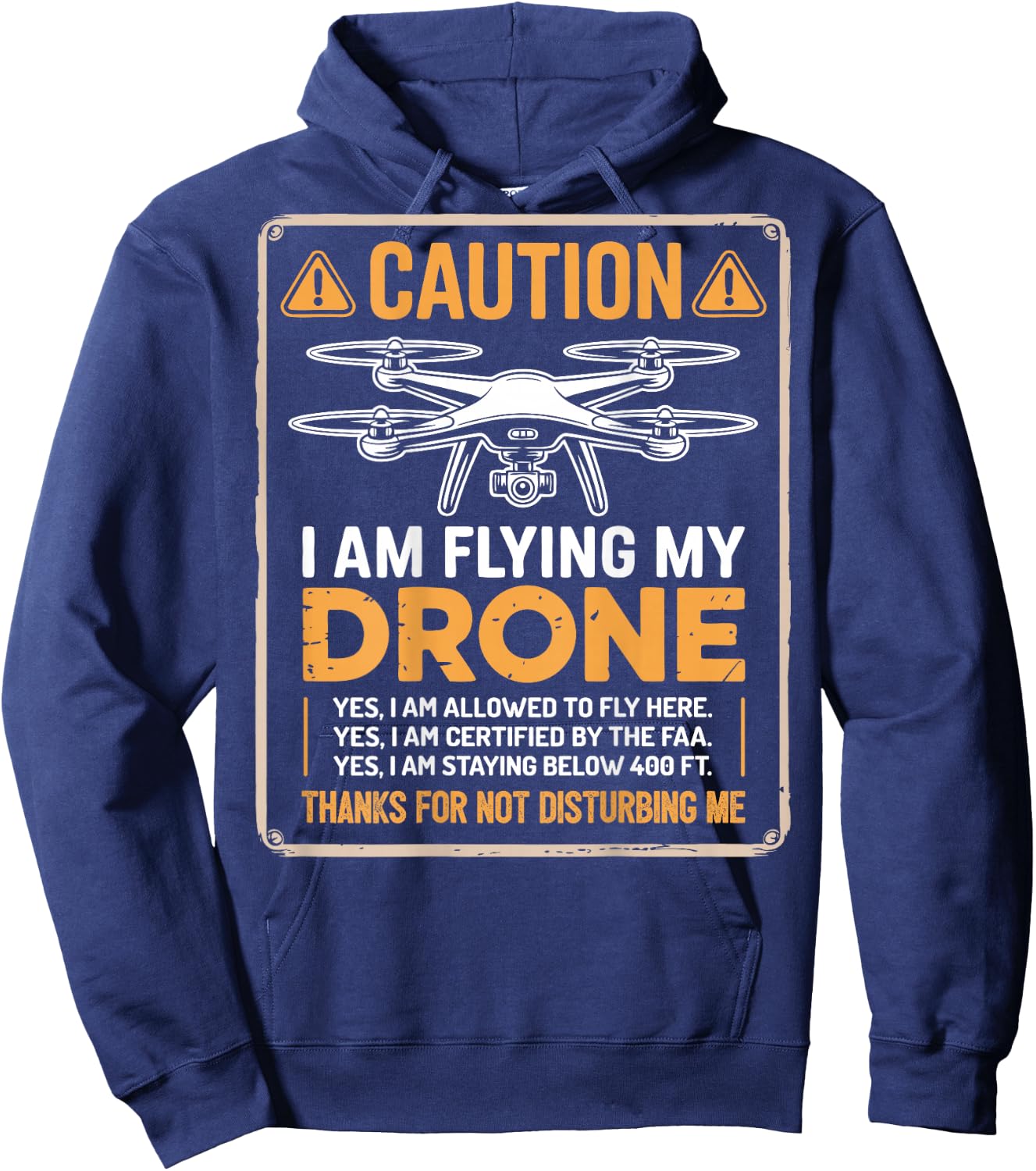 FPV Drone Racer Pilot Do Not Disturb (On Back) Hoodie - Hoodie | Navy