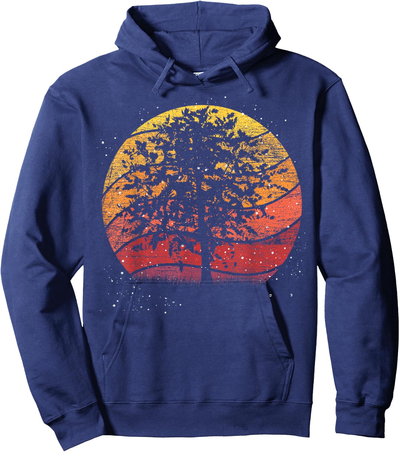 Retro Tree Forest Hoodie - Hoodie | Navy
