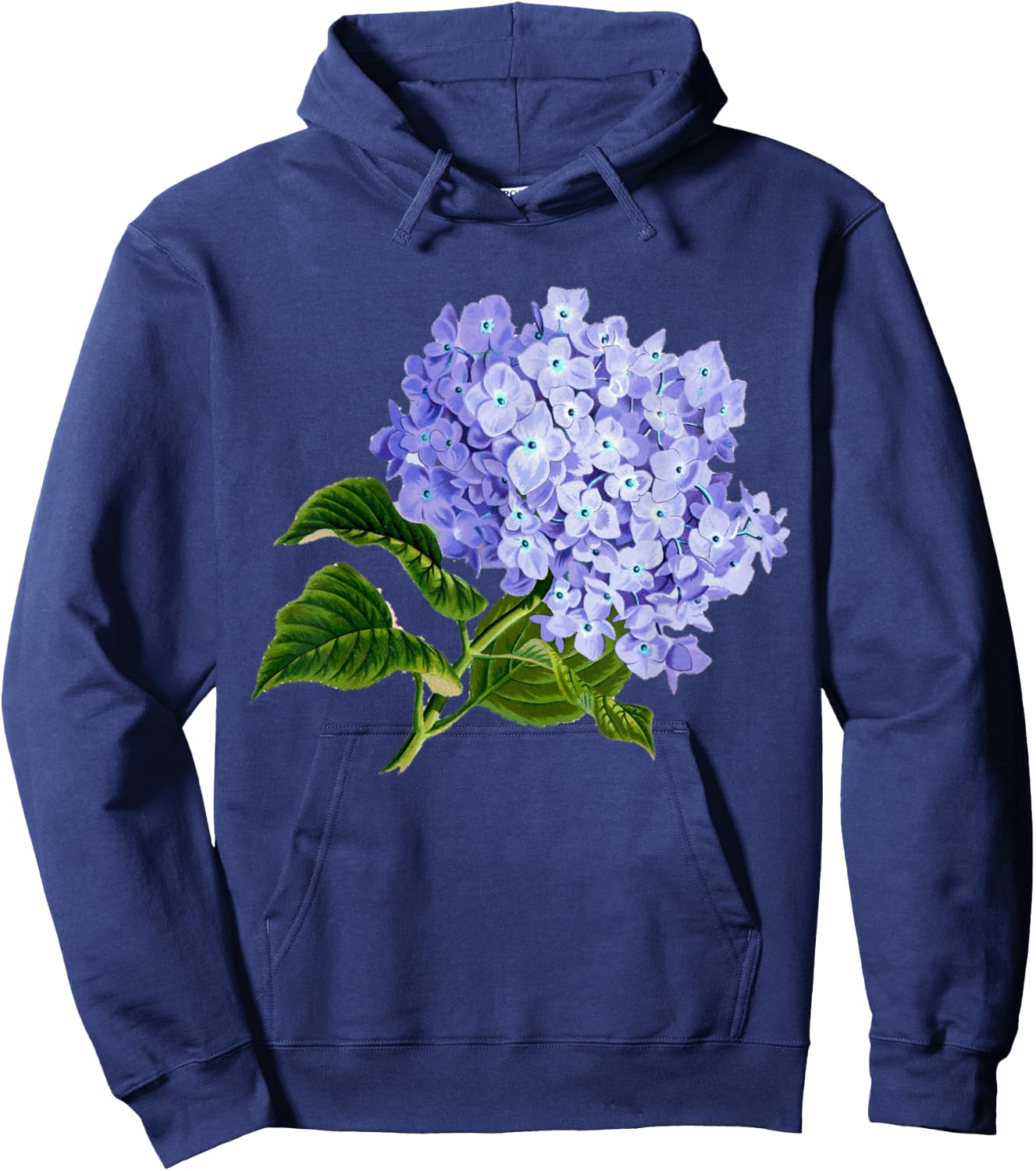 Vintage Purple Hydrangea Flowers Retro Gardener Art Hoodie - Hoodie | Navy
