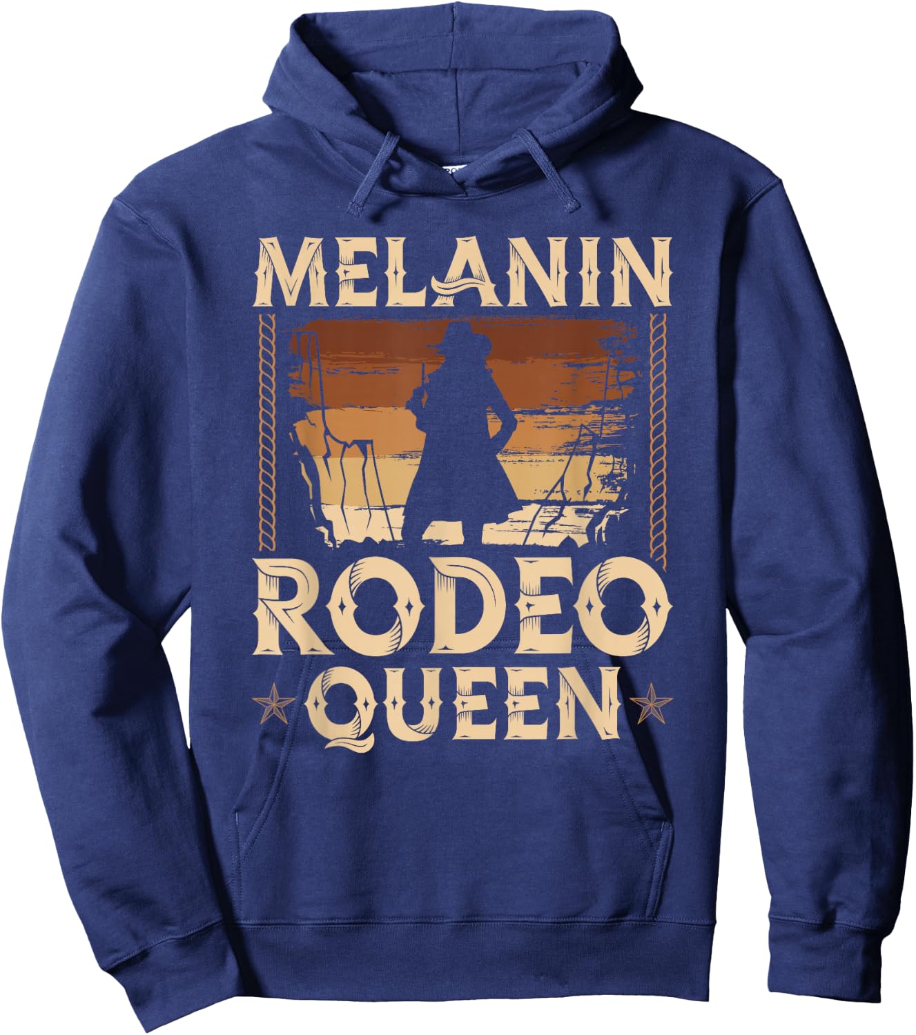 Melanin Rodeo Queen Country African American Cowgirl Hoodie - Hoodie | Navy