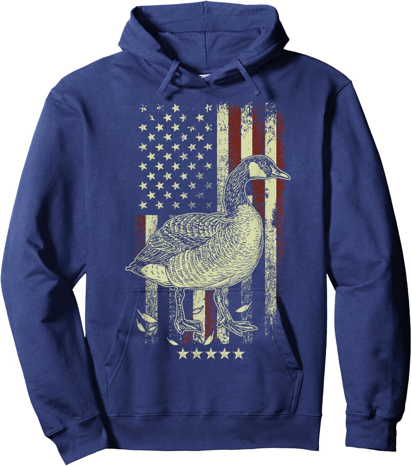 USA American Flag Hunters - Hunting Goose Bird Women Men Hoodie - Hoodie | Navy