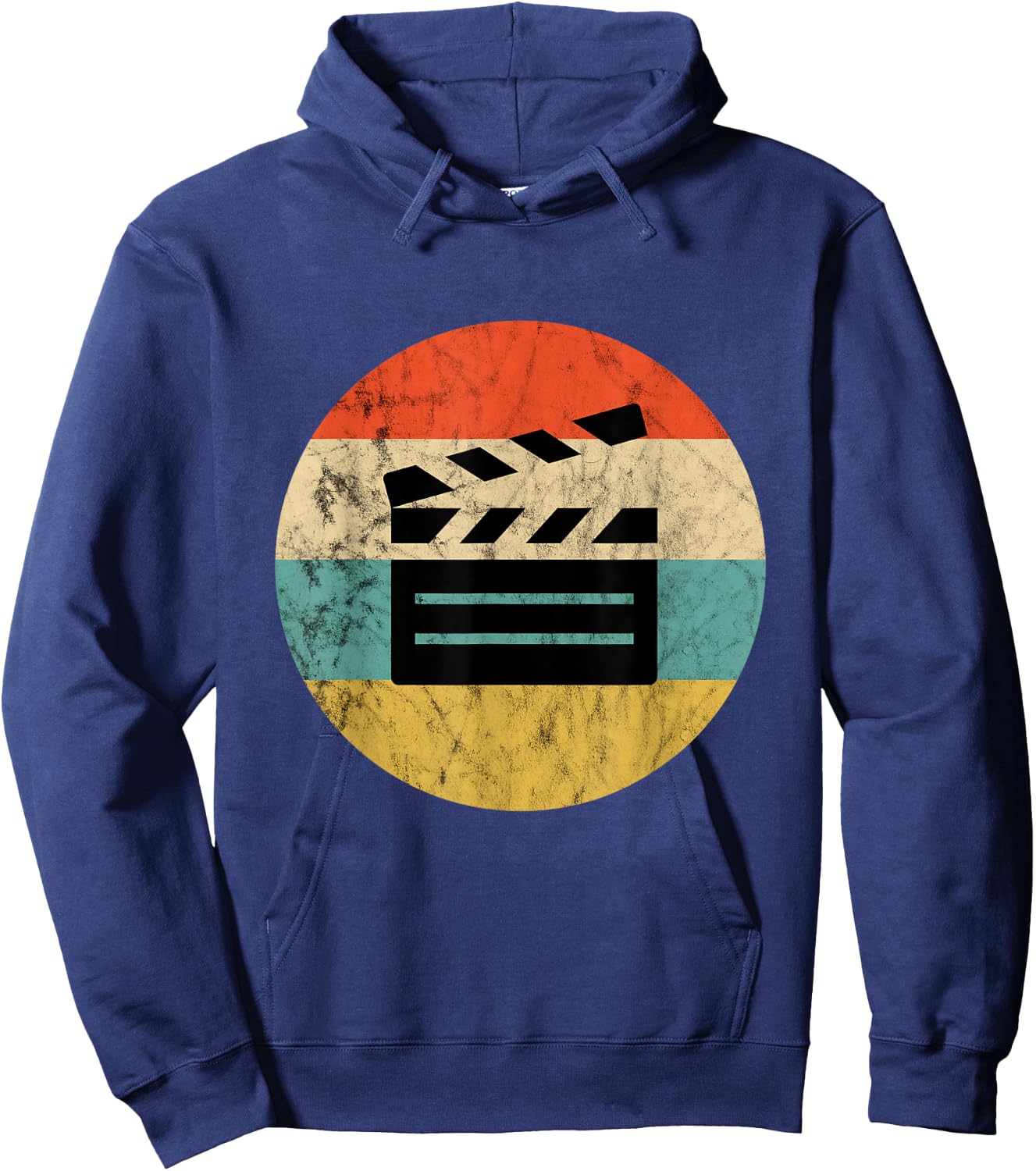 Filmmaker Clapboard Film Director Lover Retro Vintage Sunset Hoodie - Hoodie | Navy