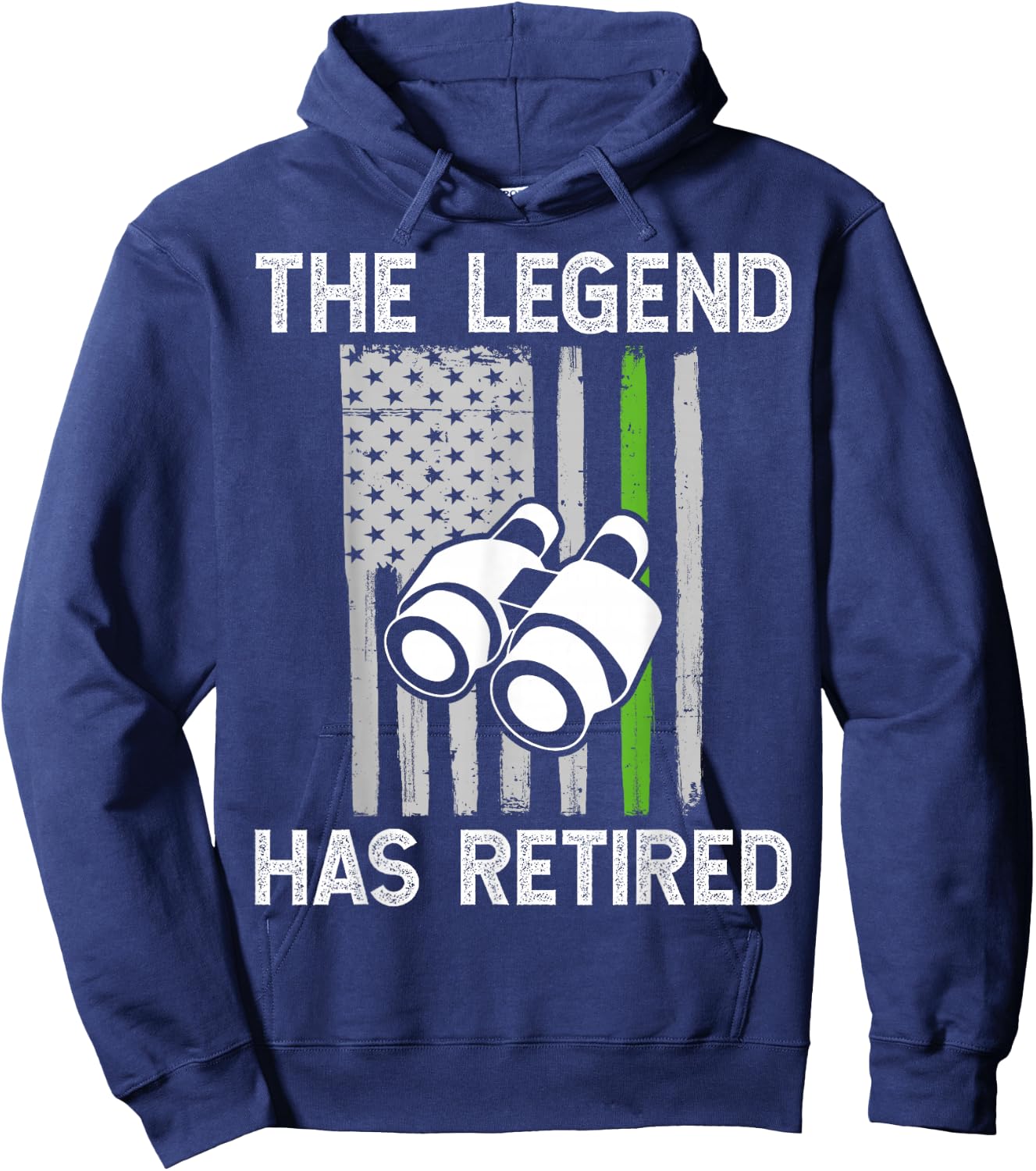 Retired Border Patrol Agent USA Flag Hoodie - Hoodie | Navy