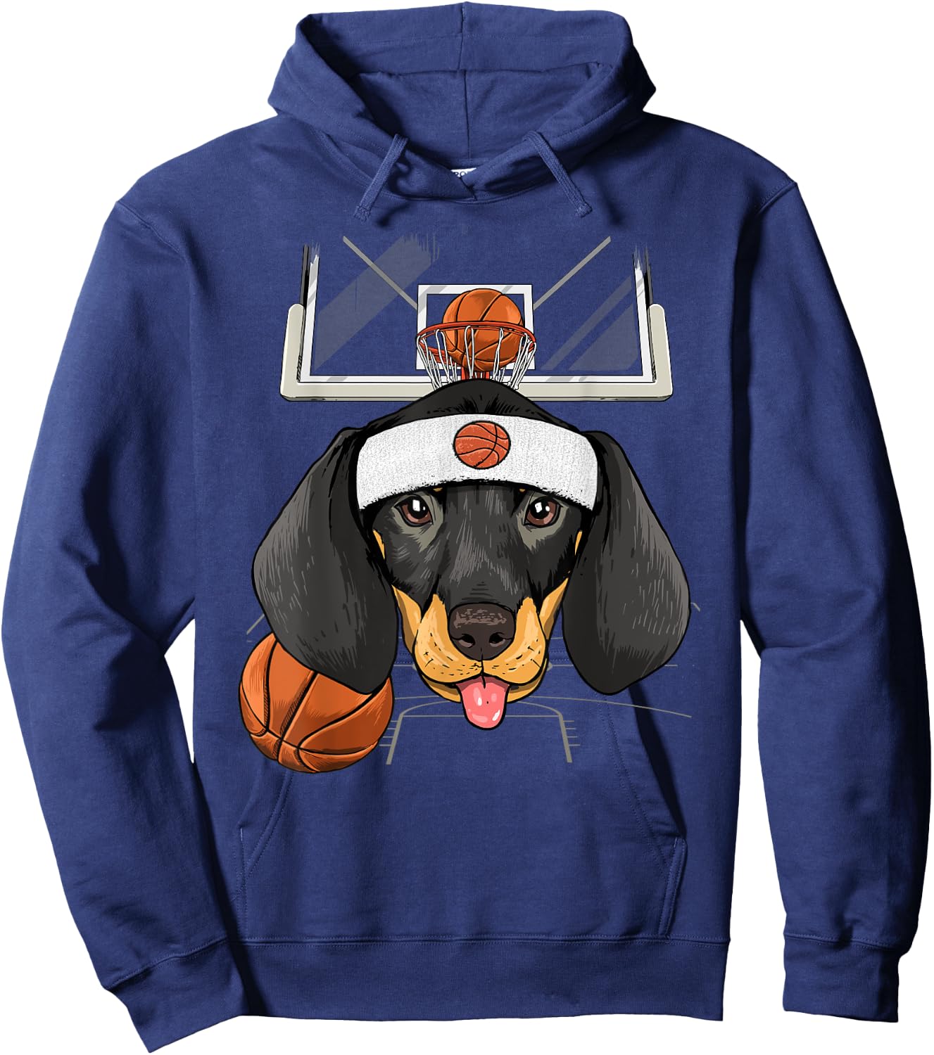 Dachshund Basketball Dog Lovers Basketball Player Hoodie - Hoodie | Navy