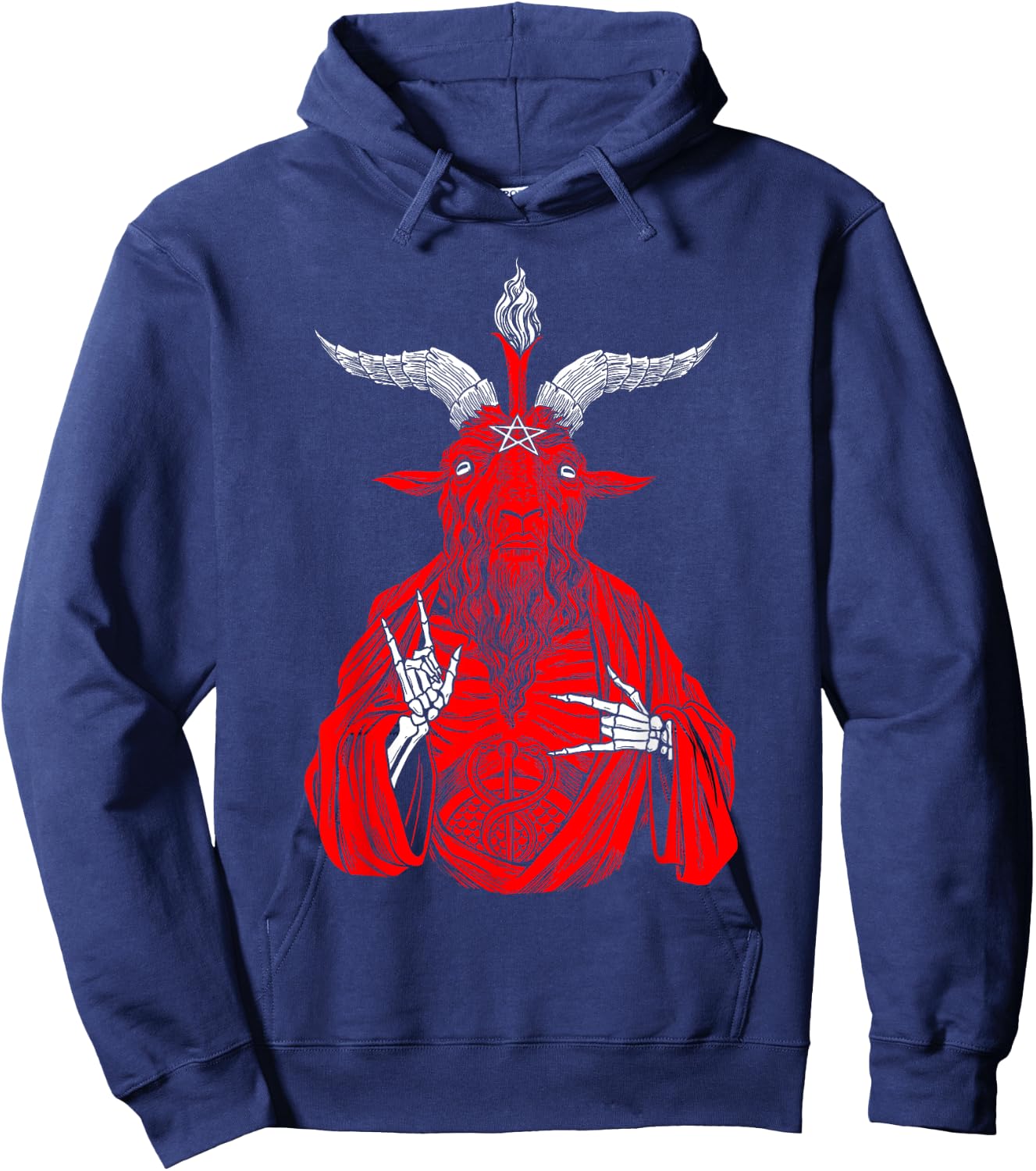 Blackcraft AntiChrist Goat Satan Baphomet shirt for Atheist Hoodie - Hoodie | Navy