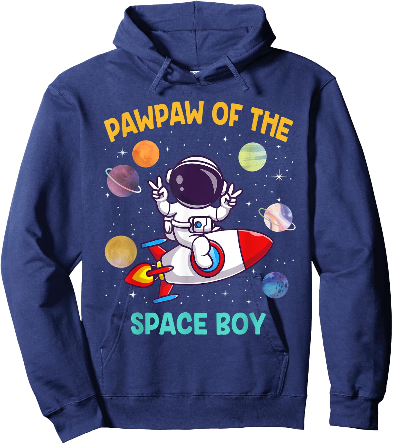 PawPaw Of The Birthday Astronaut Space Boy Theme Hoodie - Hoodie | Navy