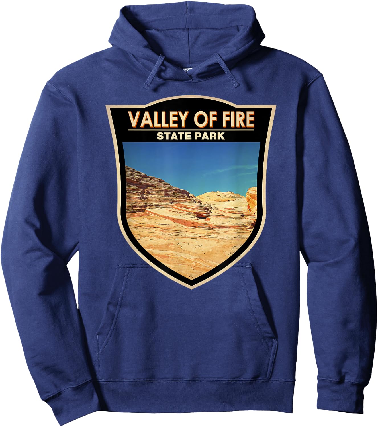 Valley of Fire State Park Nevada Badge Vintage Hoodie - Hoodie | Navy