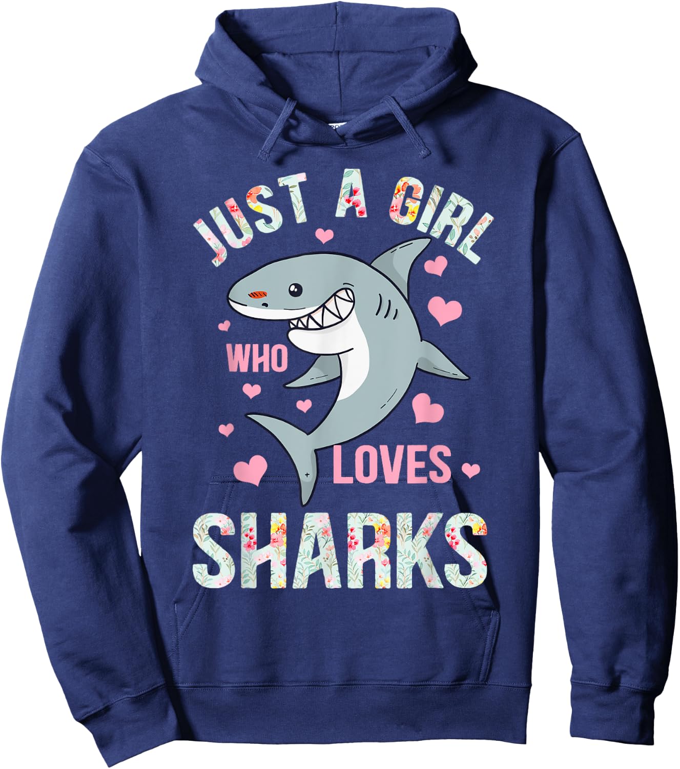 Just A Girl Who Loves Sharks Hoodie - Hoodie | Navy