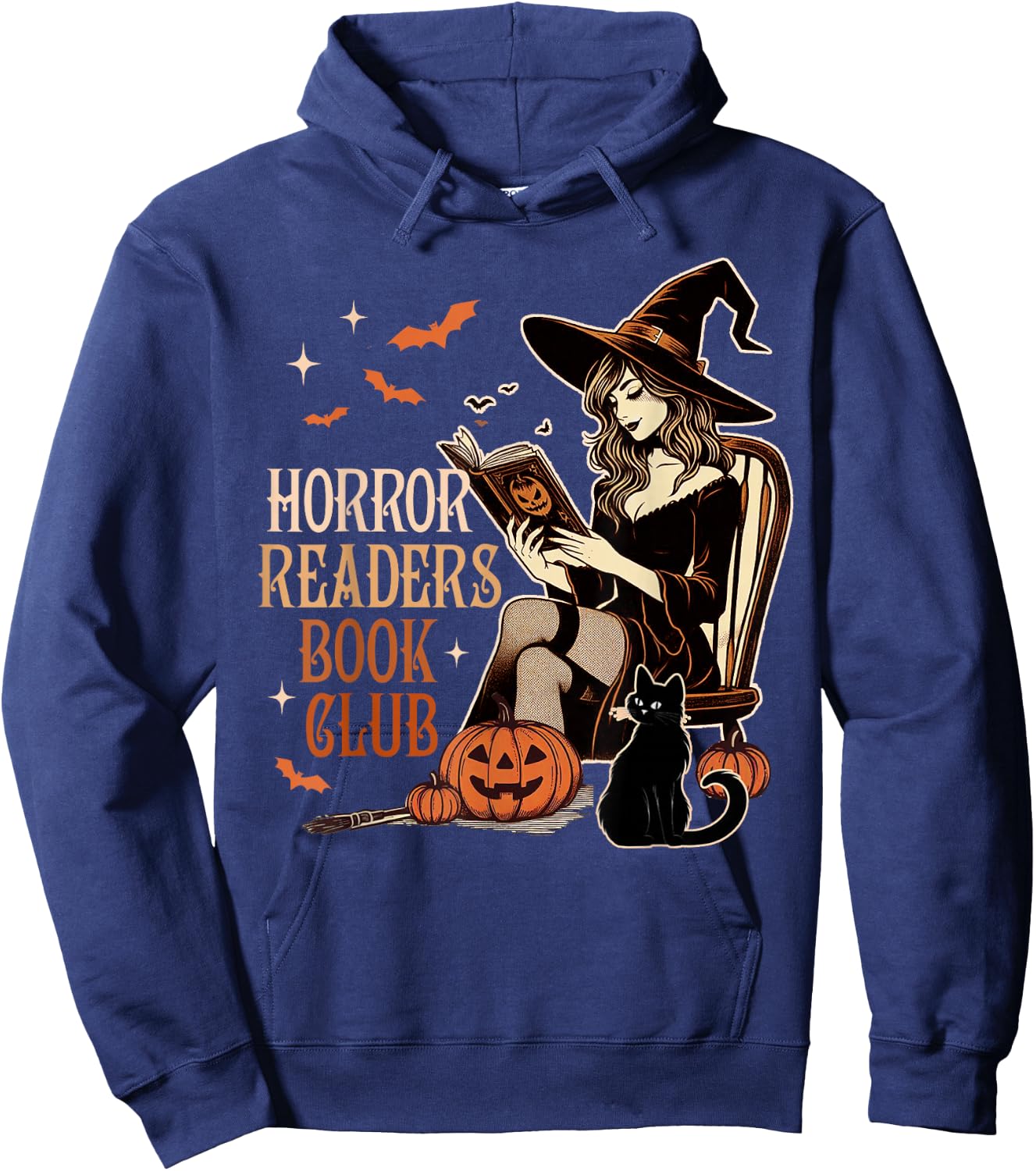 Horror Reading Spooky Vibes Bookish Horror Readers Book Club Hoodie - Hoodie | Navy