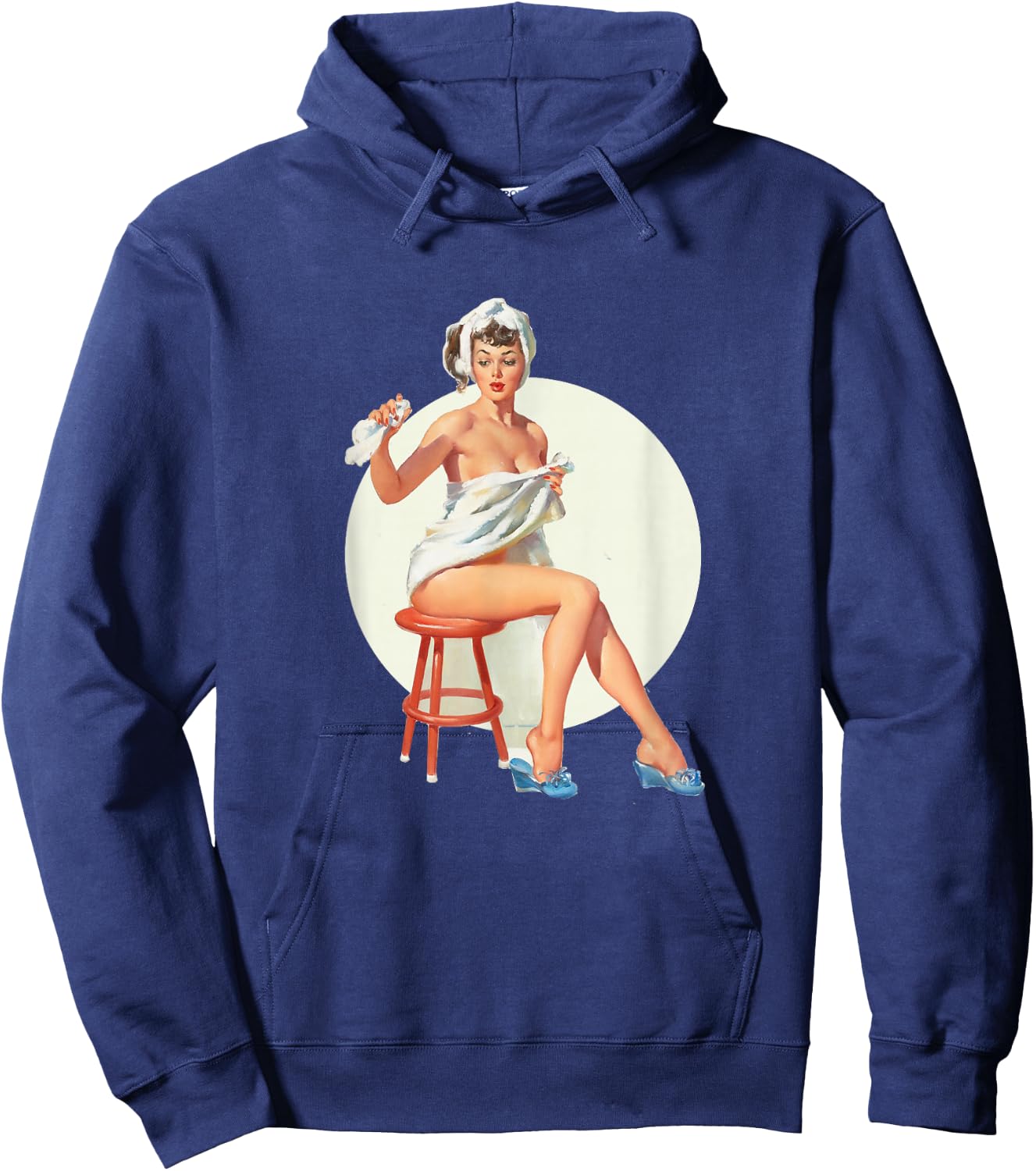 Vintage 1940's Pin-up Girl Sexy Classic Retro American Art Hoodie - Hoodie | Navy