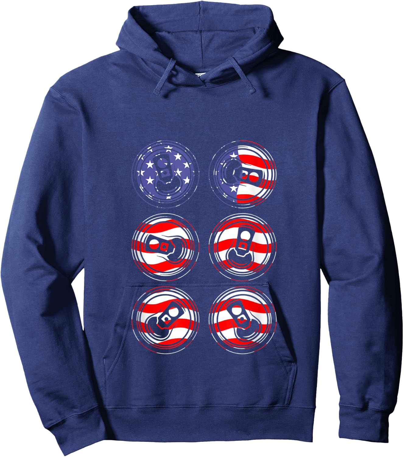 Working On My Six Pack ABS USA Flag Funny Beer Hoodie - Hoodie | Navy