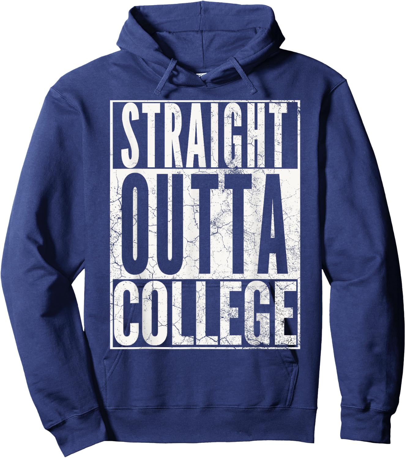 STRAIGHT OUTTA COLLEGE 2025 Graduation Senior Grad Hoodie - Hoodie | Navy