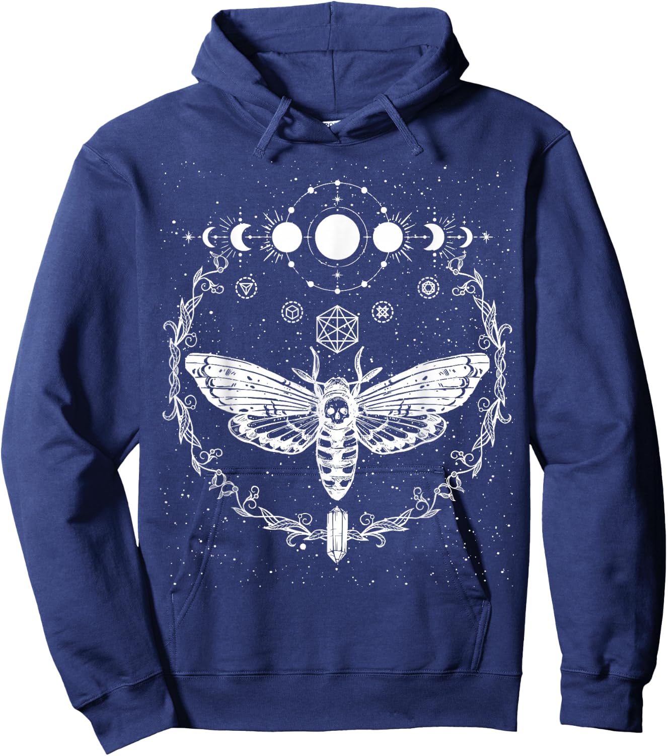Goth Moth And Crescent Moon Creepy Design Gifts For Goths Hoodie - Hoodie | Navy