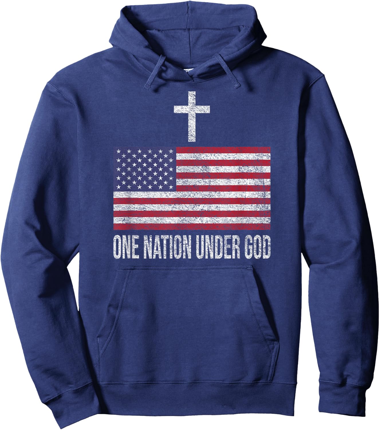 One Nation Under God Usa Flag United States Banner Hoodie - Hoodie | Navy