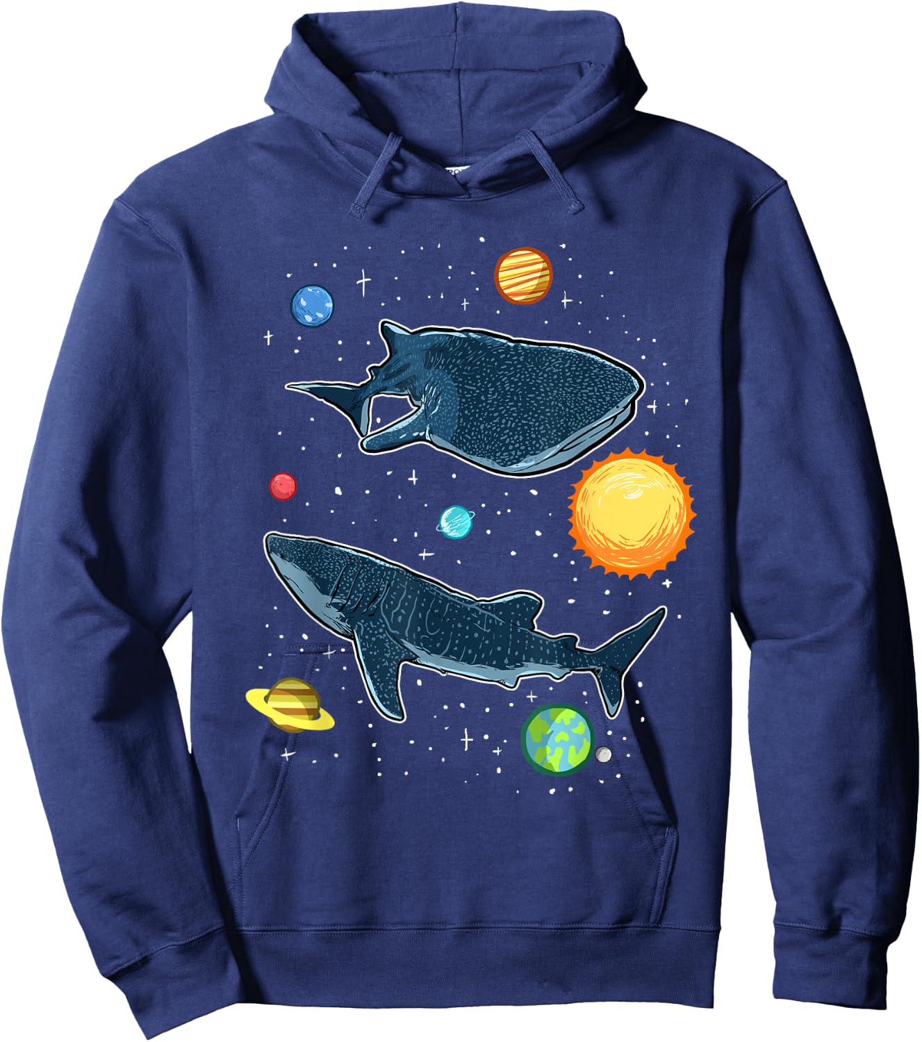Sharks In The Galaxy Funny Whale Shark Lover Hoodie - Hoodie | Navy