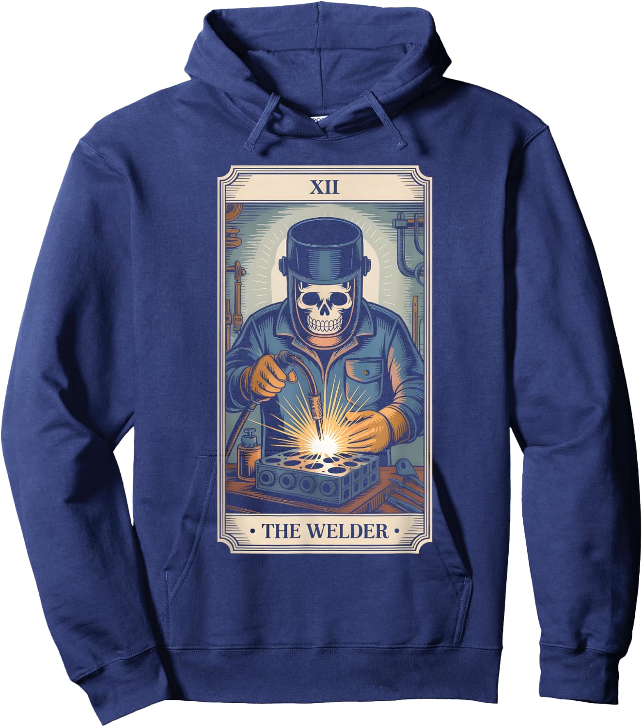 Welder Welding Funny Welding Tarot Card The Welder Hoodie - Hoodie | Navy