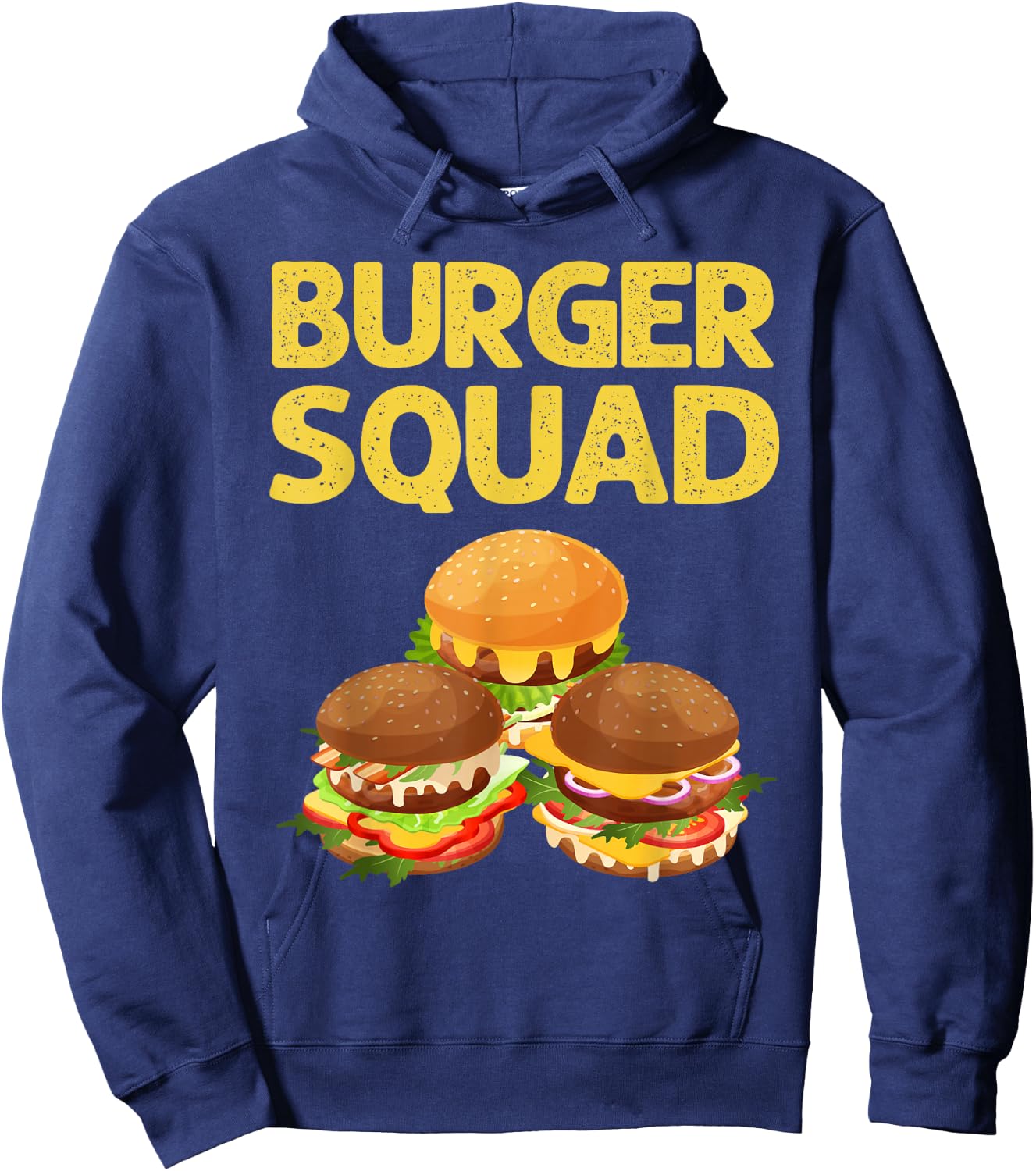 Cool Hamburger Art Men Women Cheeseburger Fast Food Burger Hoodie - Hoodie | Navy