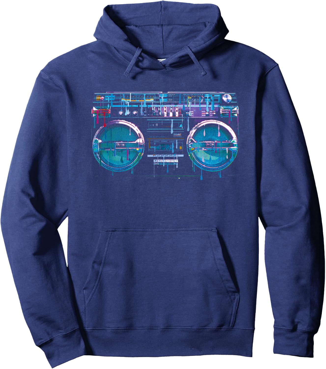 Retro Ghetto Blaster - Boom Box 80's 90's Hip Hip Rap Hoodie - Hoodie | Navy