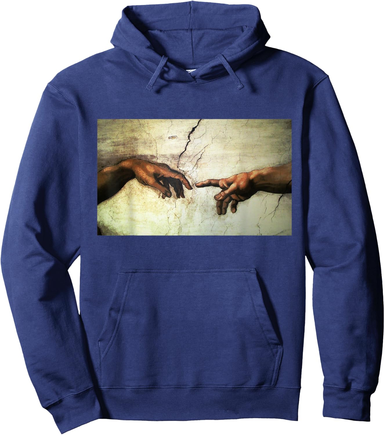 MichelAngelo - creation of Adam - vintage art Hoodie - Hoodie | Navy