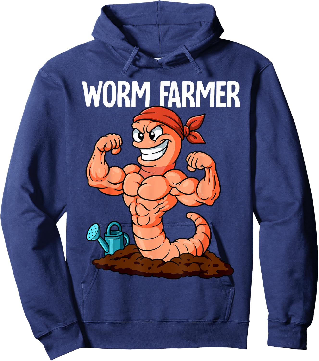 Worm Farmer Vermiculture Gardening Farming Composting Hoodie - Hoodie | Navy