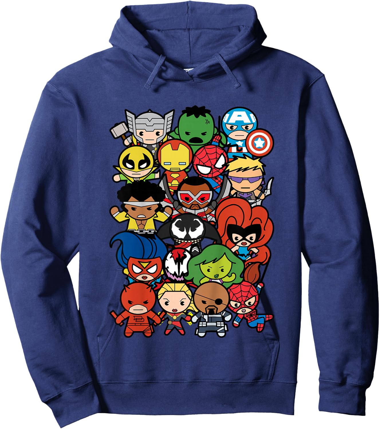 Kids Marvel Heroes and Villains Team Kawaii Kids Graphic Hoodie - Hoodie | Navy