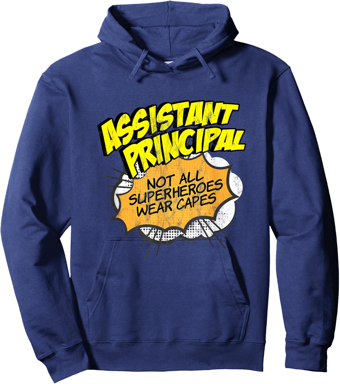 Assistant Principal Superhero Funny Comic Gifts Small Hoodie - Hoodie | Navy