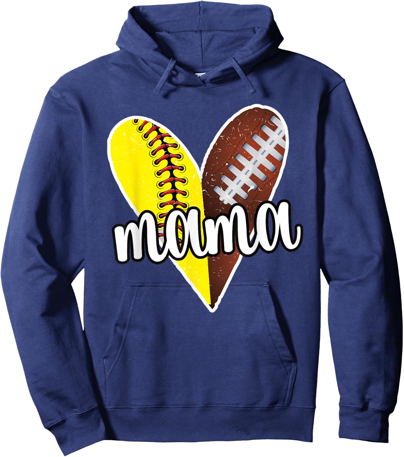 Baller Mama Proud Softball Football Player Ball Mom Hoodie - Hoodie | Navy