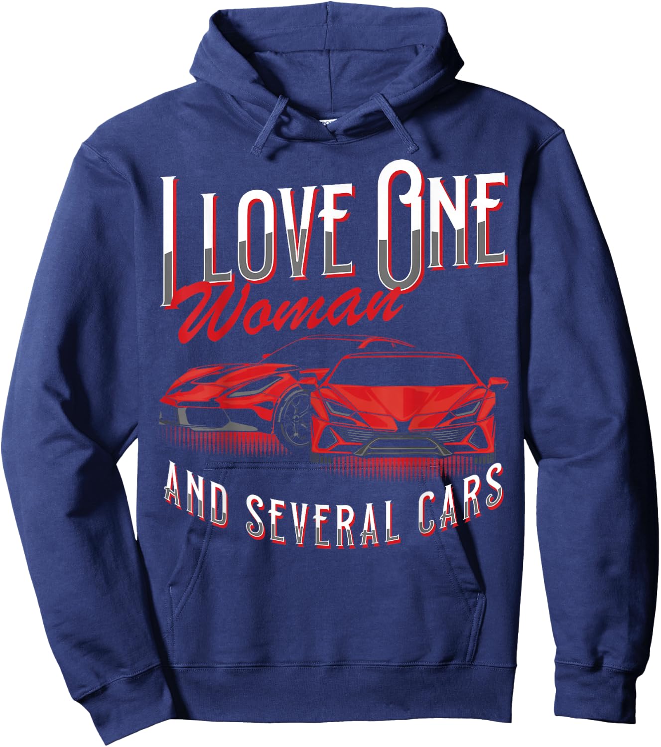 I Love One Woman and Several Cars Truck Lover Auto Mechanic Hoodie - Hoodie | Navy