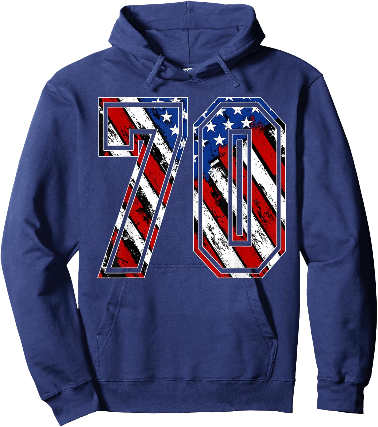 Number 70 Red White and Blue American Flag #70 Jersey Shirt Hoodie - Hoodie | Navy