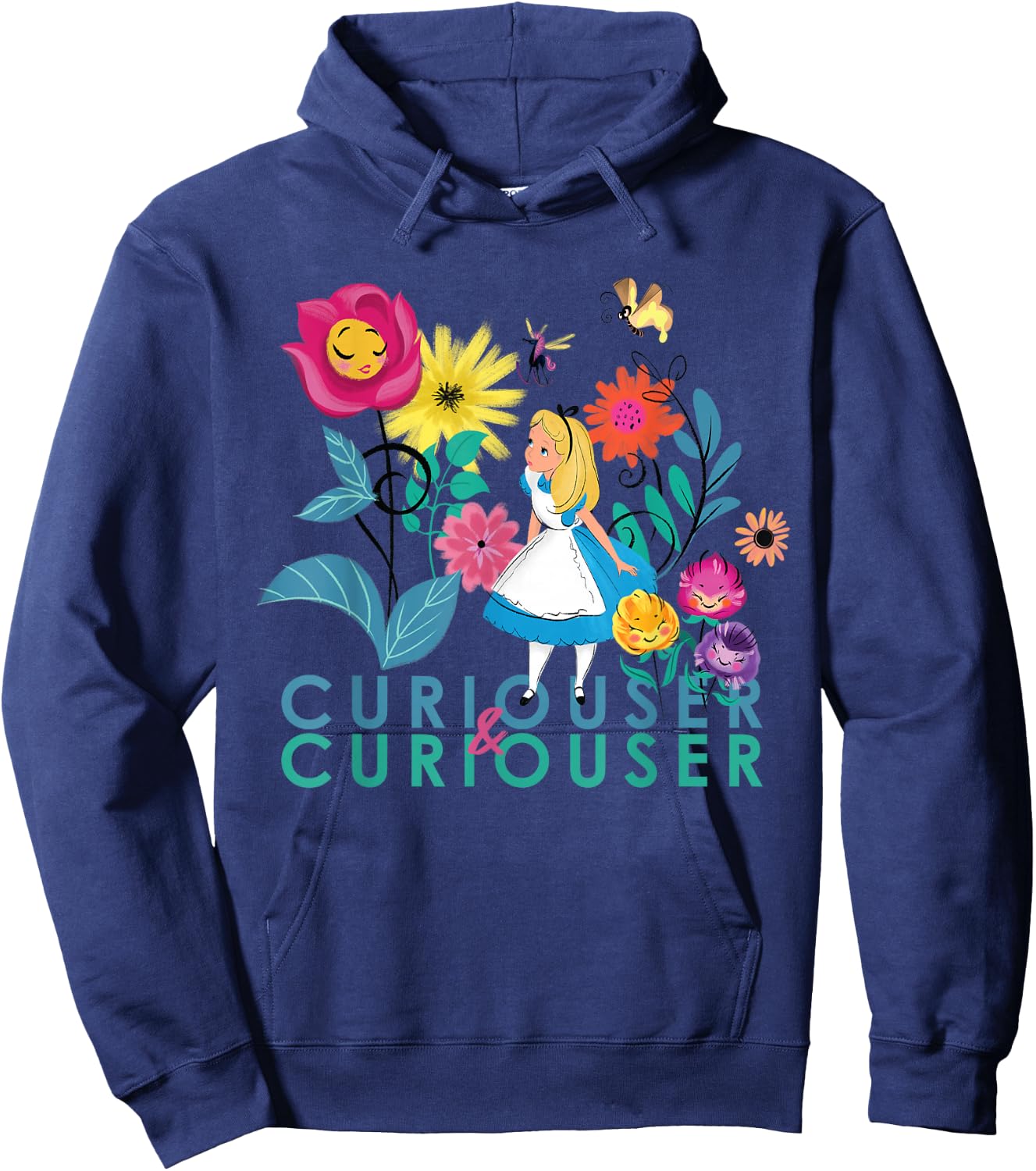 Disney Alice in Wonderland Curiouser & Curiouser Small Hoodie - Hoodie | Navy