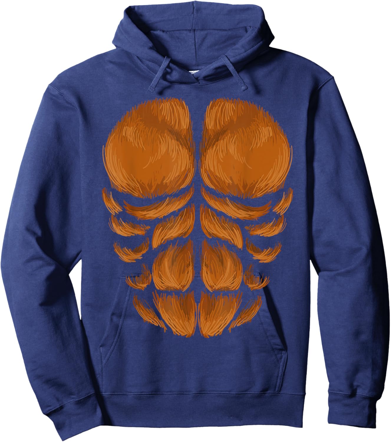 Bigfoot Chest Halloween Costume Hairy Monkey Sasquatch Hoodie - Hoodie | Navy