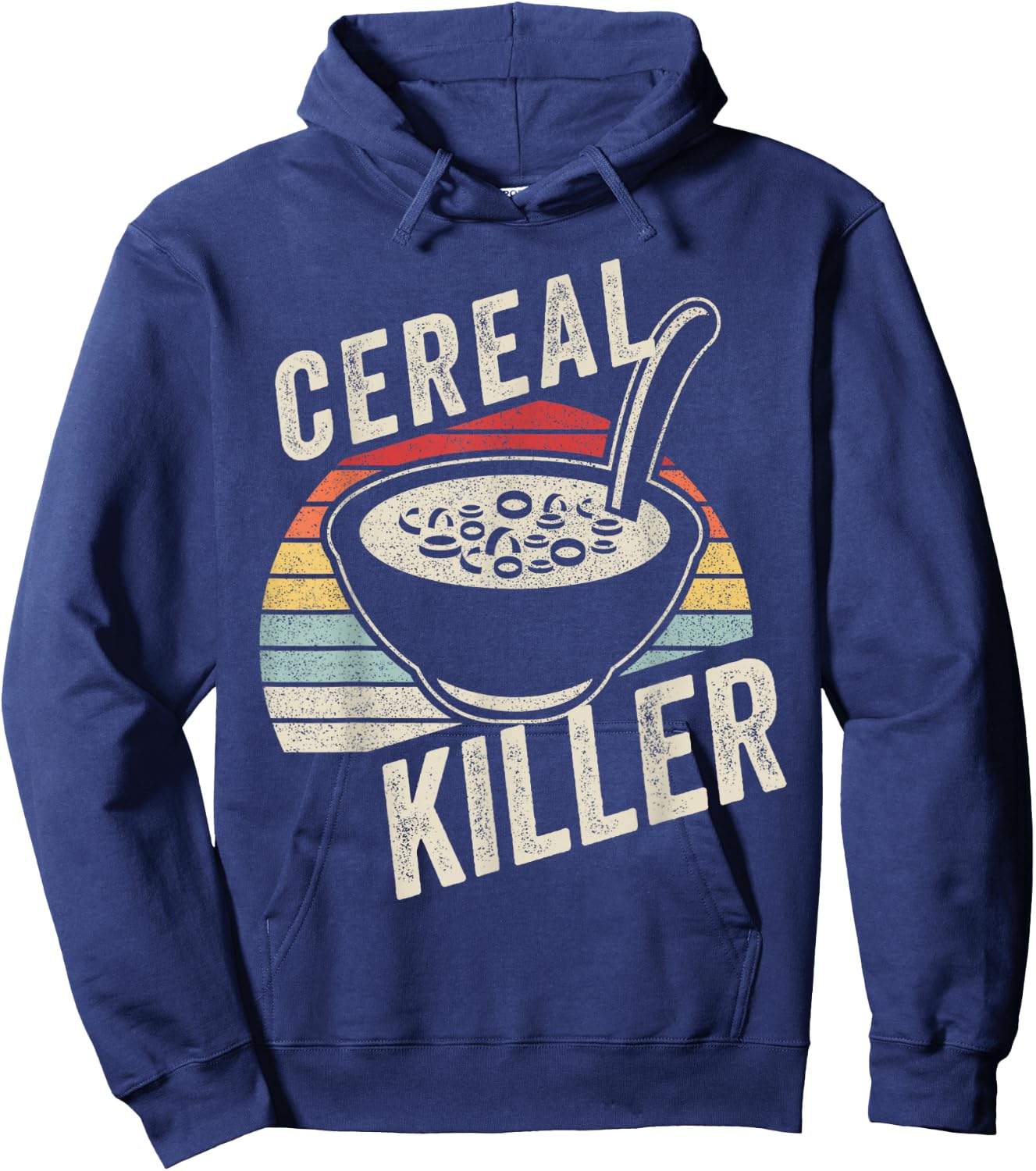 Vintage Retro Cereal Killer Breakfast Brunch Food Funny Hoodie - Hoodie | Navy