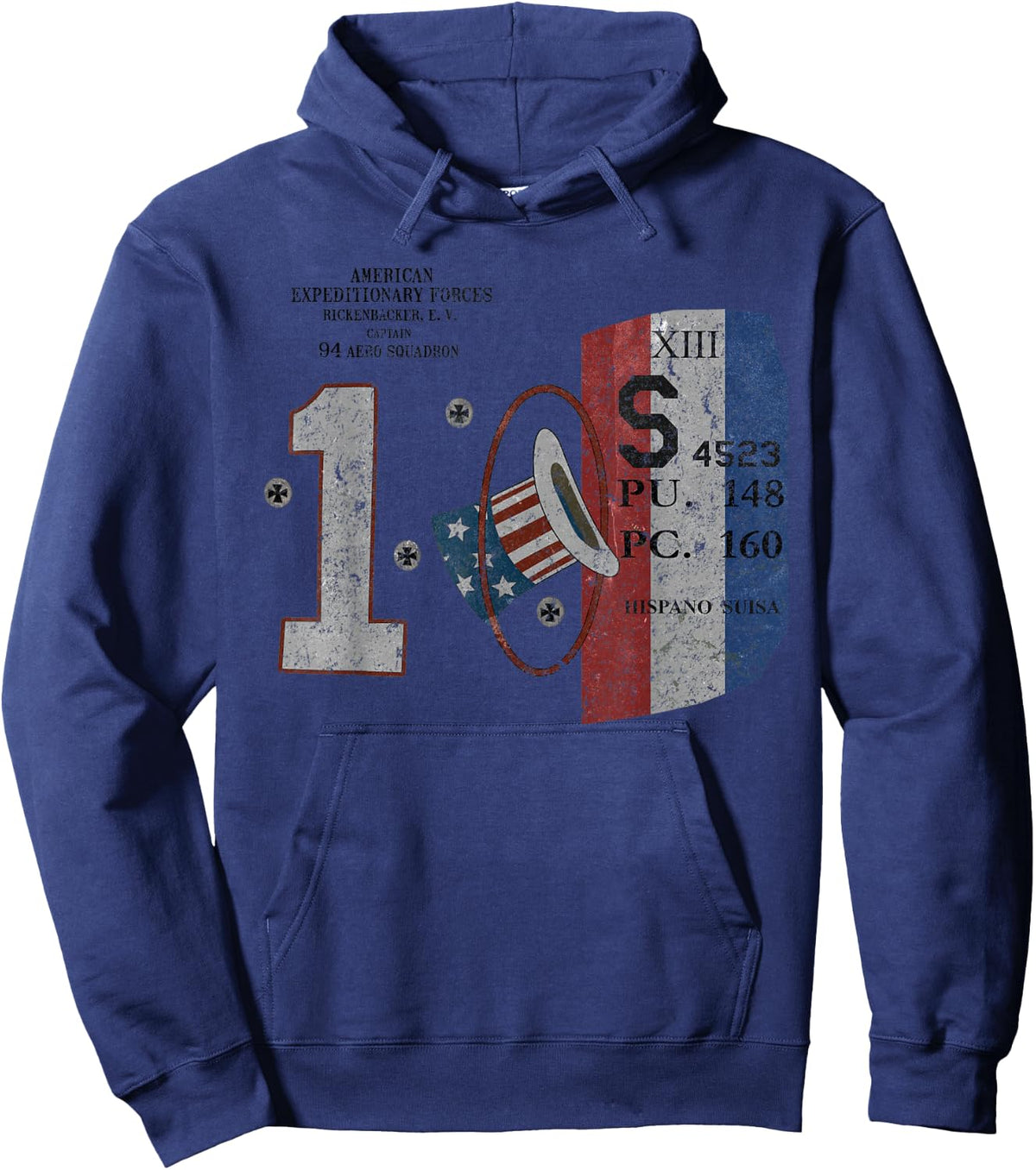 Rickenbacker Spad XIII WWI "Aviation History Series" Hoodie - Hoodie | Navy