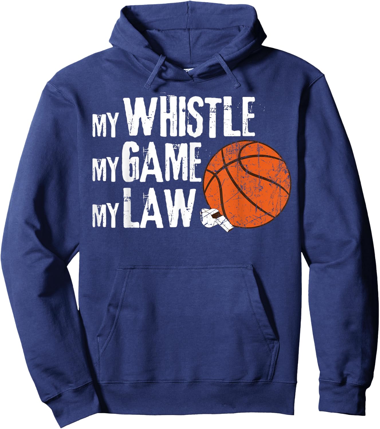 Basketball Referee Gifts & Accessories Men's Basketball Referee - Black, Small Hoodie - Hoodie | Navy