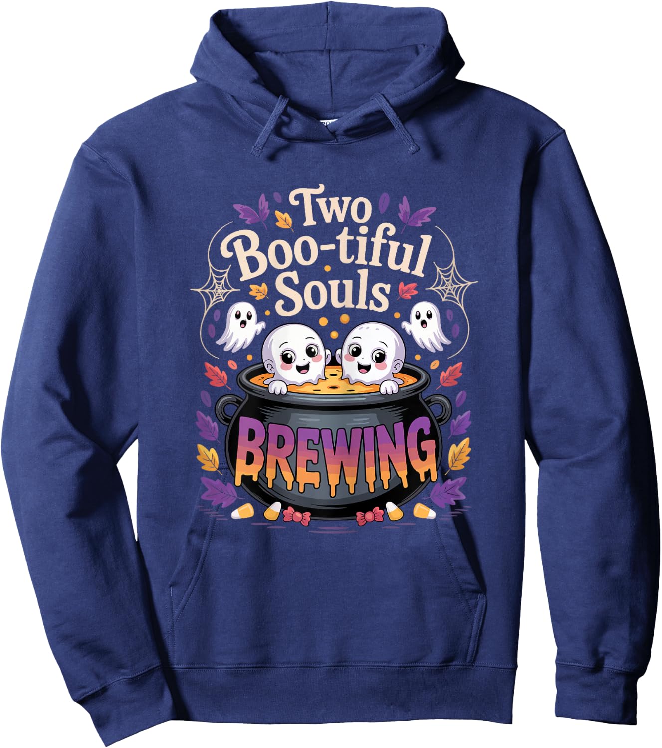 Pregnant Mom Halloween Costume Twins Pregnancy Announcement Hoodie - Hoodie | Navy
