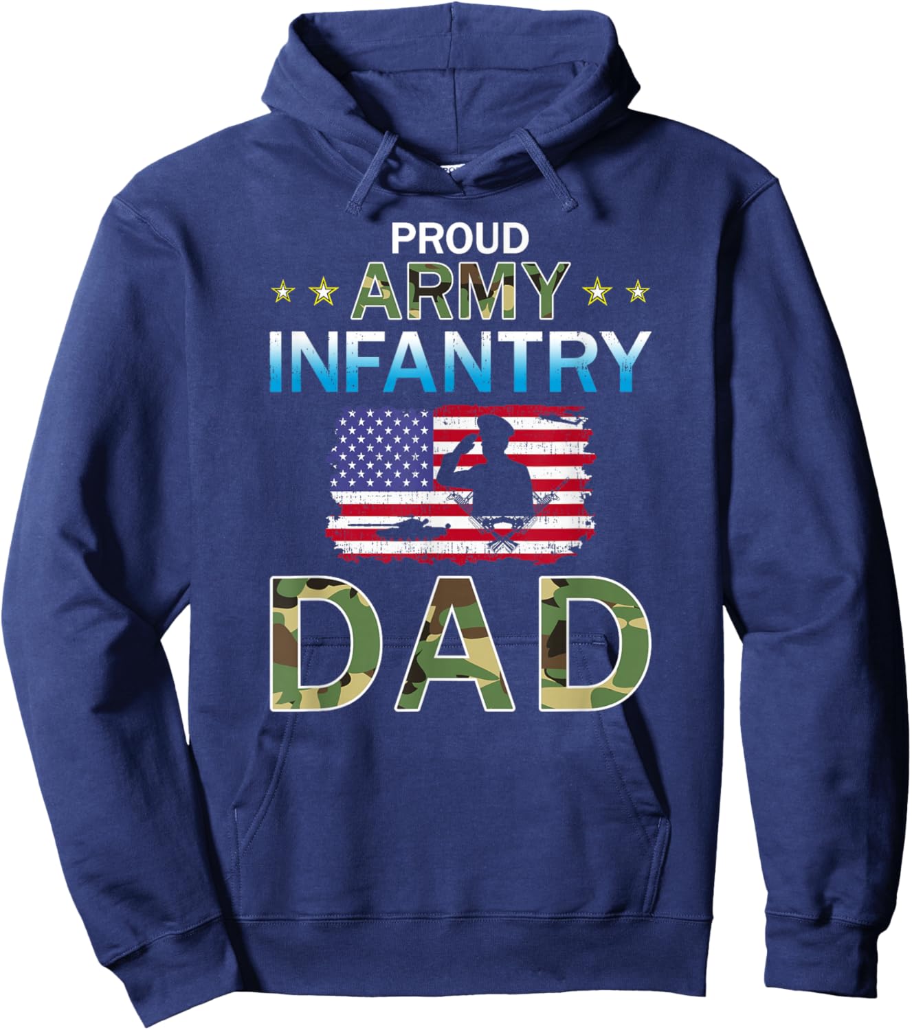 Proud Army Dad-Army Infantry Dad Camouflage Graphics Army Hoodie - Hoodie | Navy