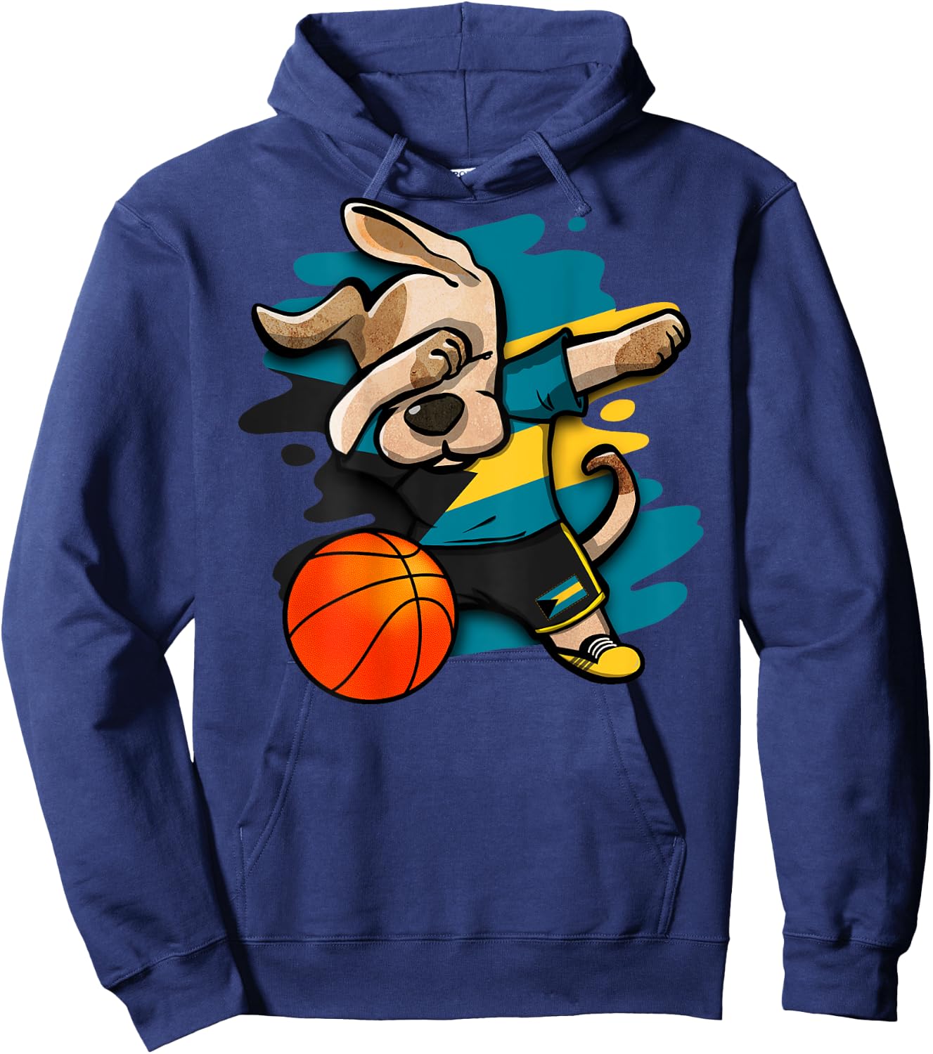 Dabbing Dog Bahamas Basketball Fans Jersey Bahamian Sports Women Kids Hoodie - Hoodie | Navy