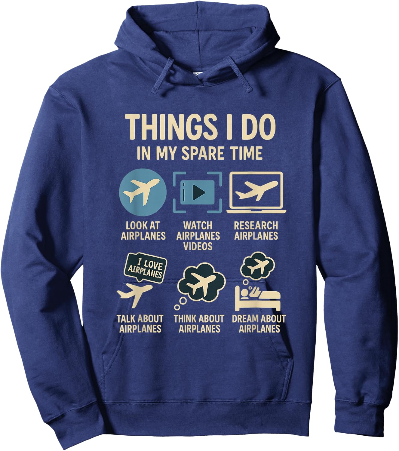 Funny Pilot Airplane Things I Do in My Spare Time Airplanes Hoodie - Hoodie | Navy