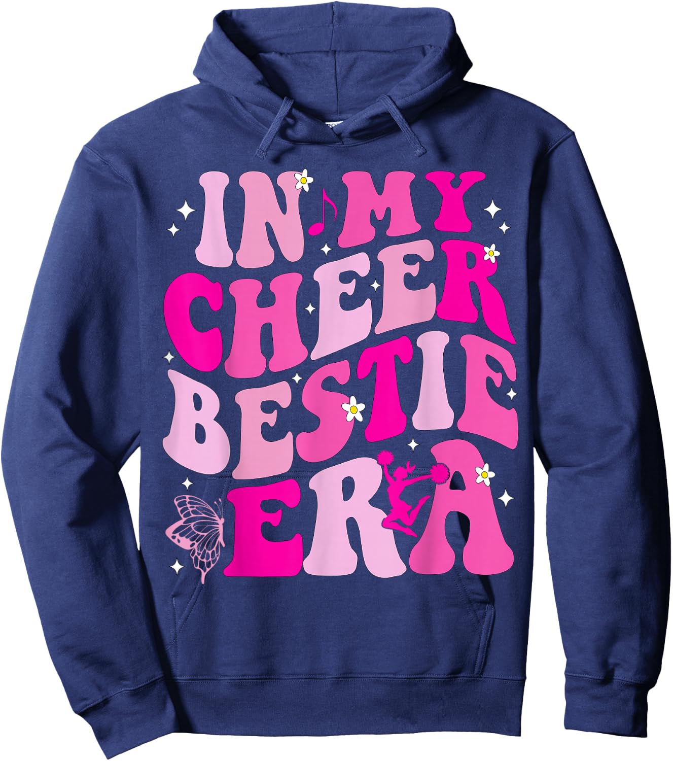 In My Cheer Bestie Era Kids Girls Boys Funny Friend Hoodie - Hoodie | Navy