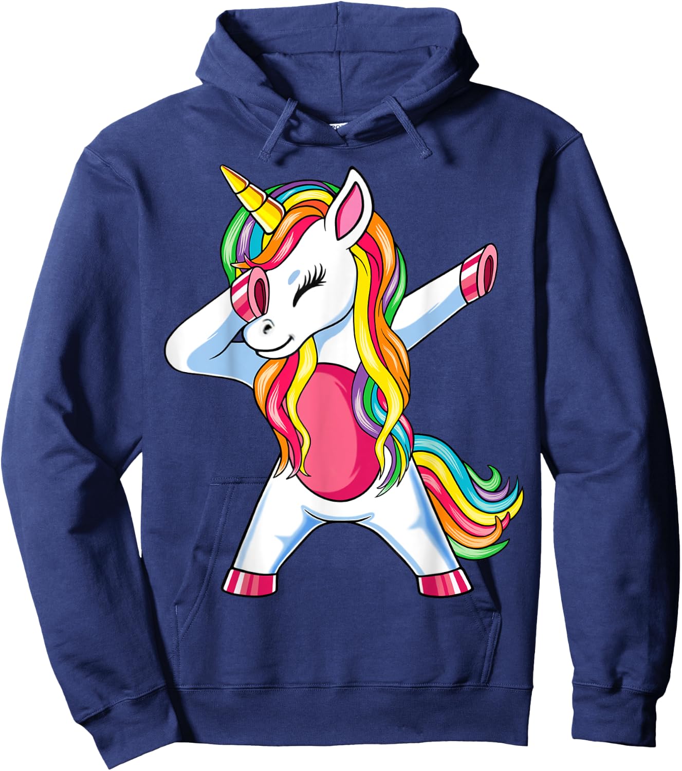 Dabbing Unicorn Girls Kids Women Rainbow Unicorns Hoodie - Hoodie | Navy