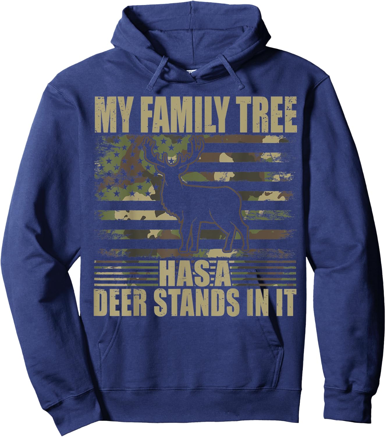 Deer Hunting My Family Tree Has A Deer Stands In It Hoodie - Hoodie | Navy