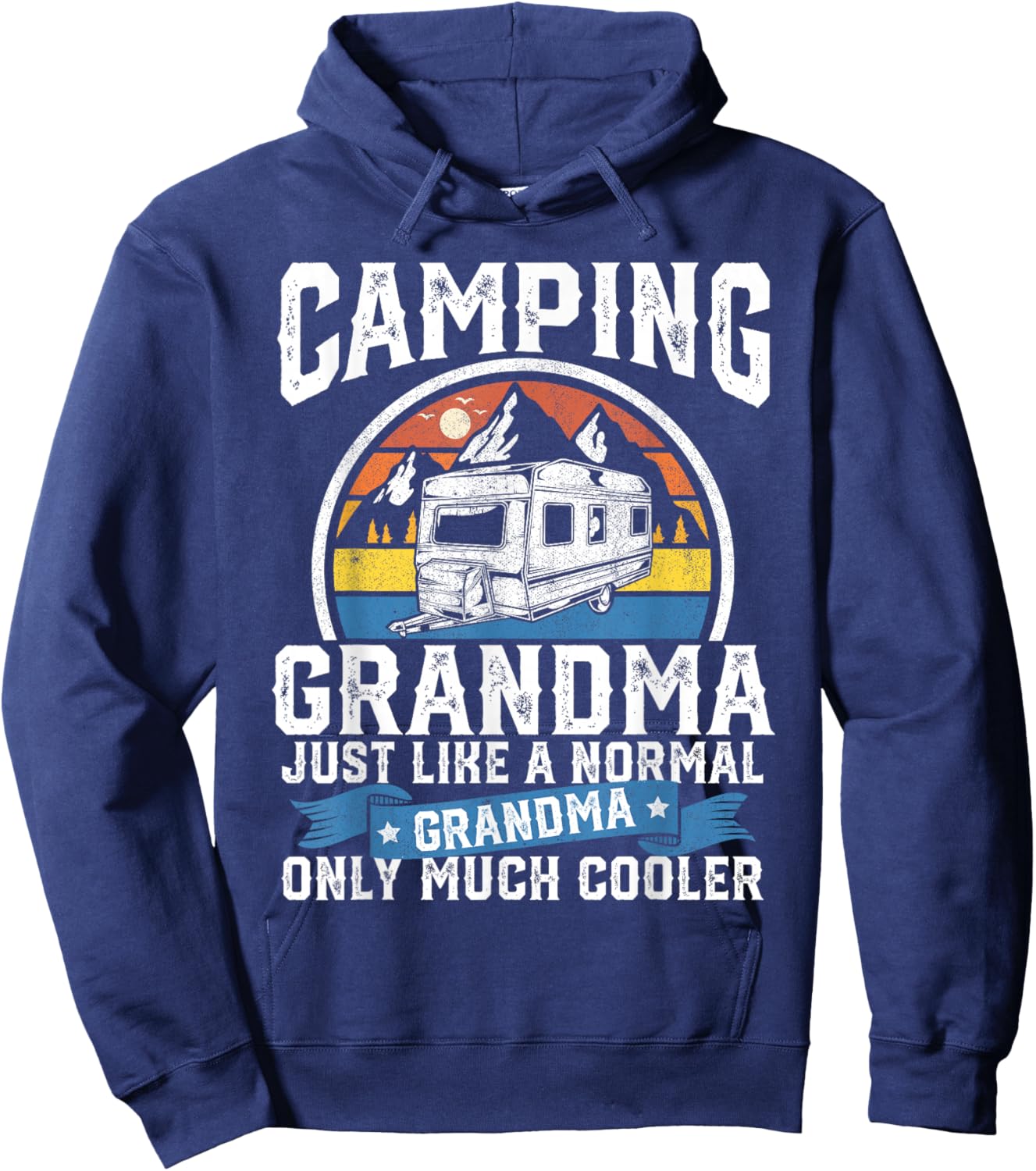 Camping Grandma Funny Camper RV Retro Outdoors Gift Hoodie - Hoodie | Navy