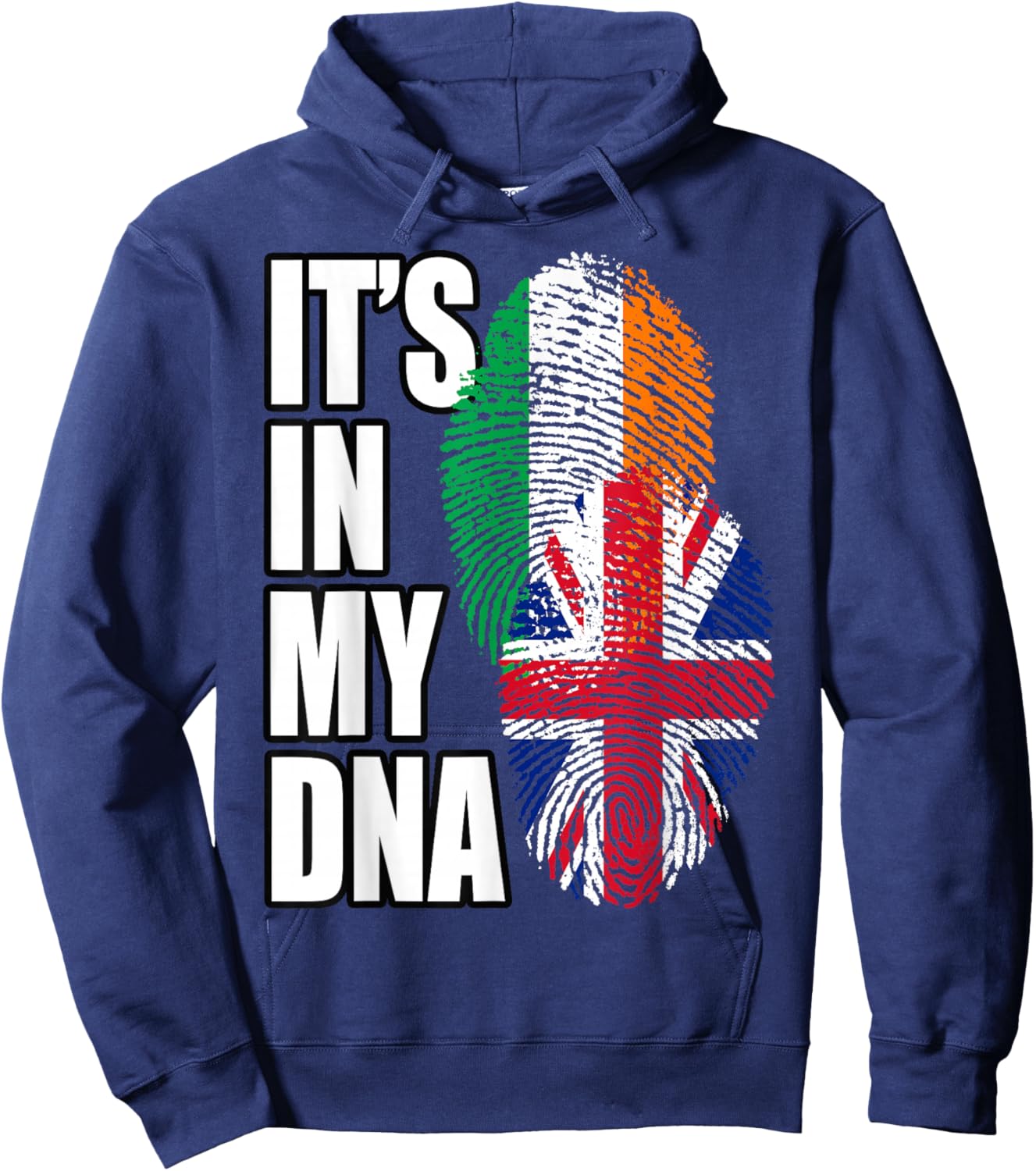 British And Irish Mix DNA Flag Heritage Hoodie - Hoodie | Navy