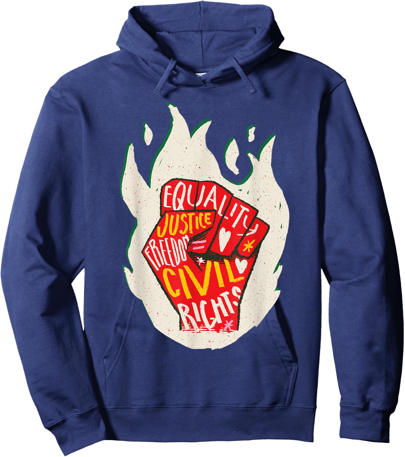 Black History Month Black Fist Shirt Men Kids Fire Hoodie - Hoodie | Navy