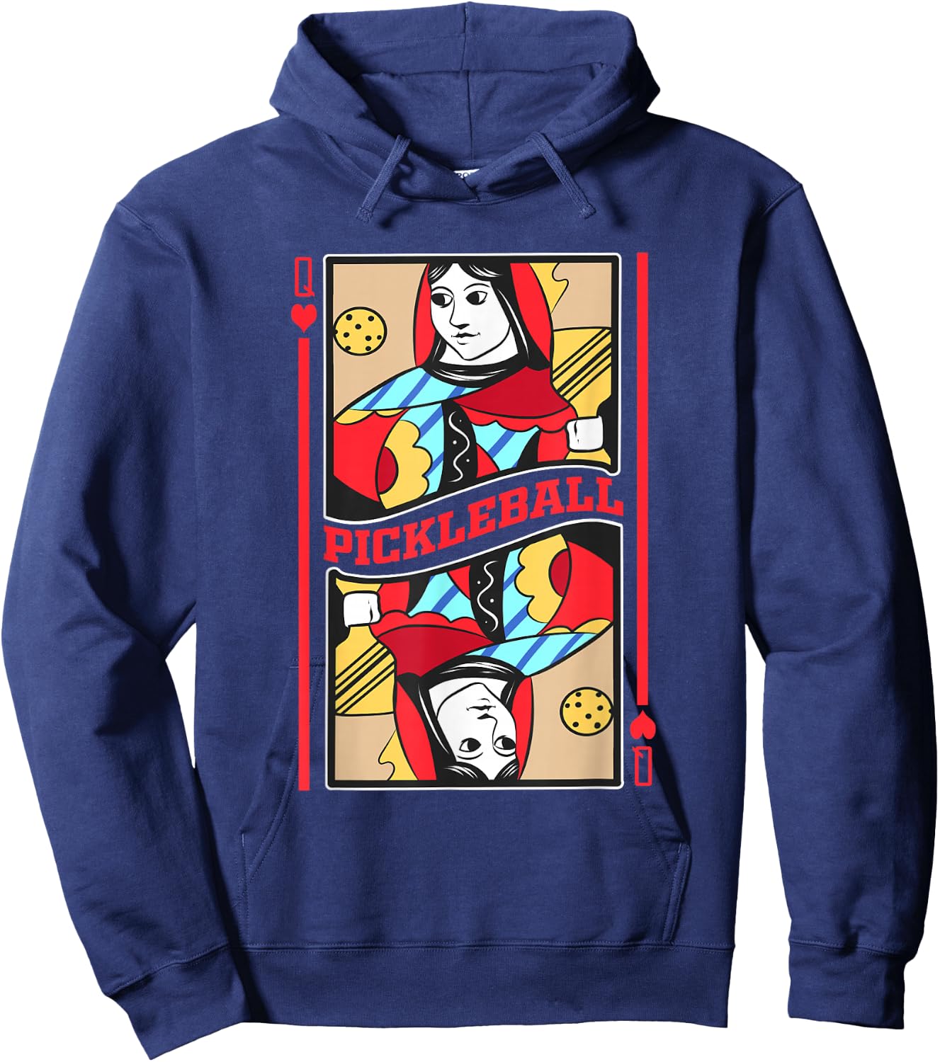 Pickleball Queens Card Funny Paddle Sports Player Hoodie - Hoodie | Navy