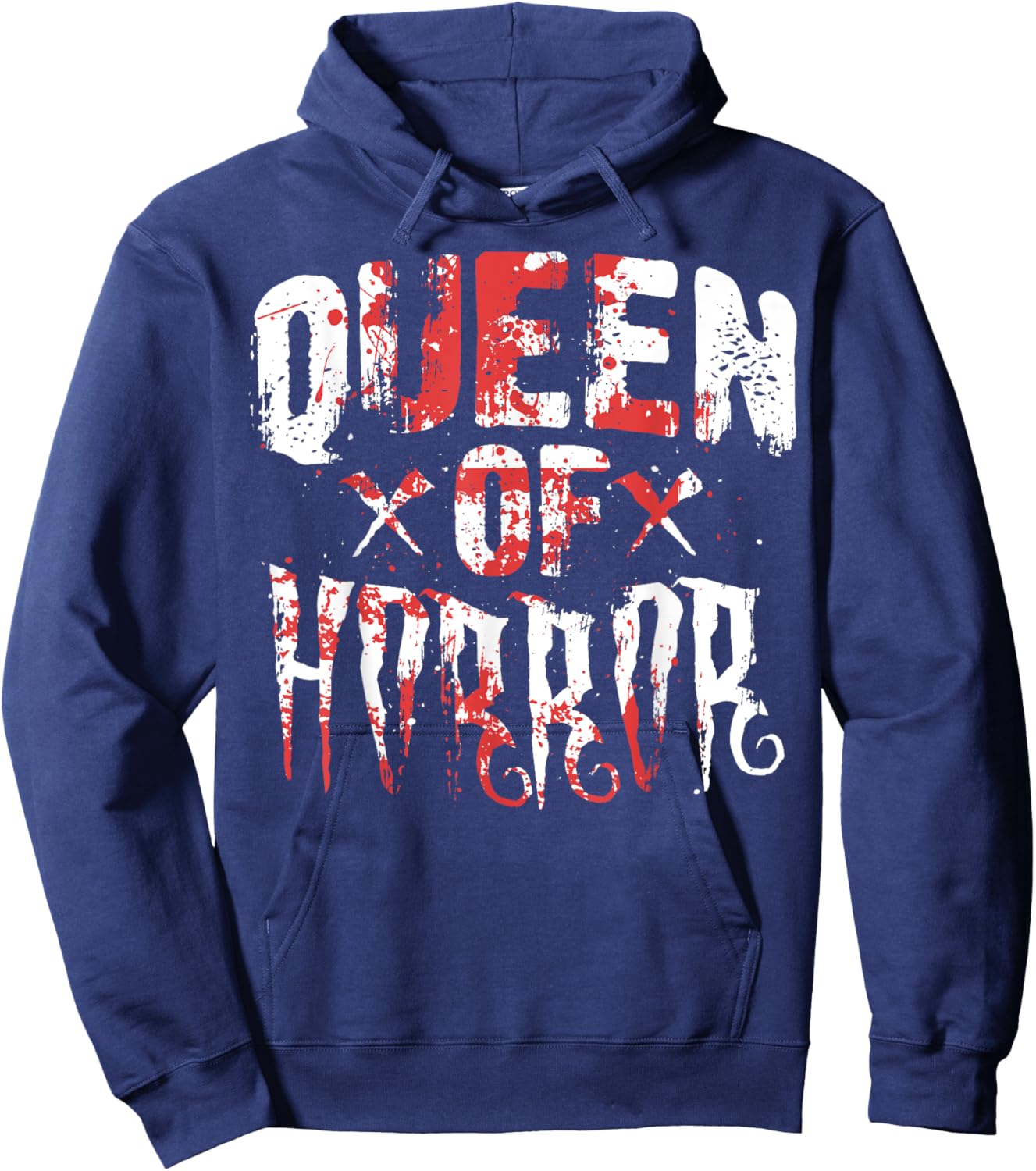 Funny Horror Movie Gift Scary Queen Of Horror Mother's Day Hoodie - Hoodie | Navy