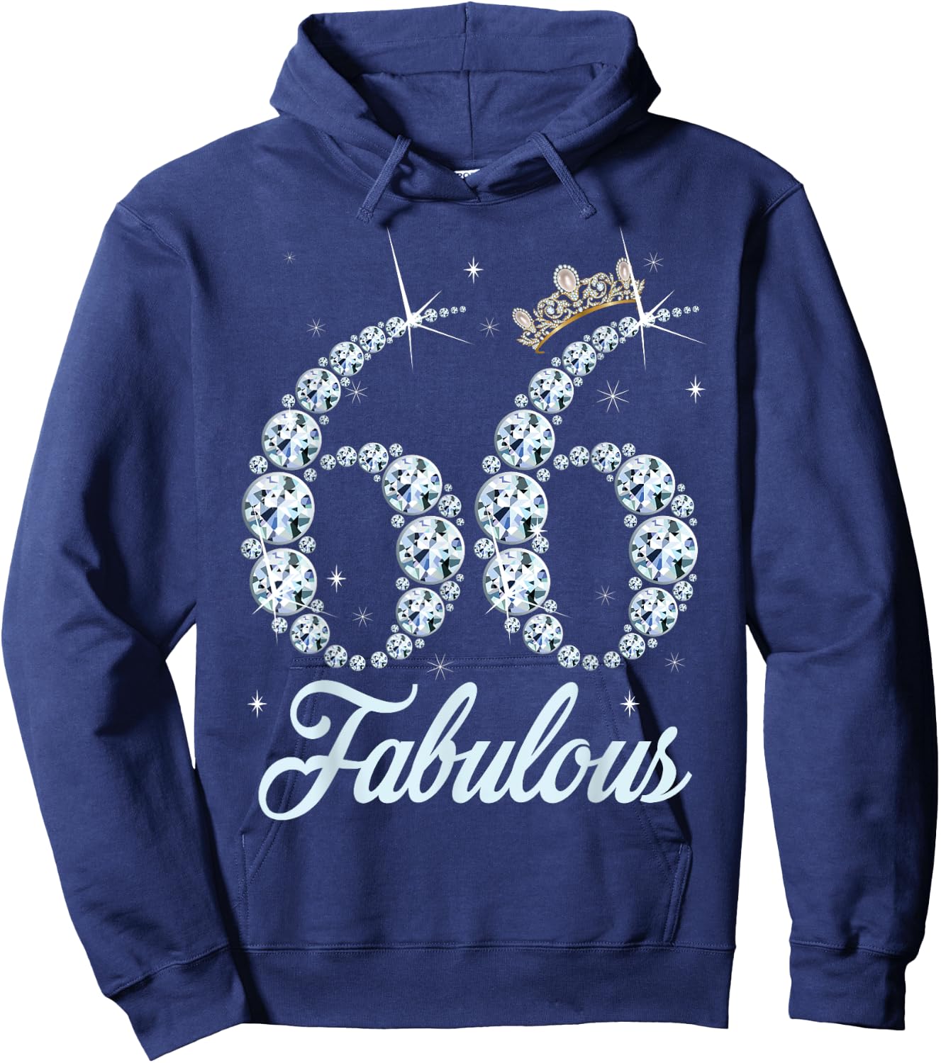 66 Year Old Its My 66th Birthday Queen Diamond Heels Crown Hoodie - Hoodie | Navy