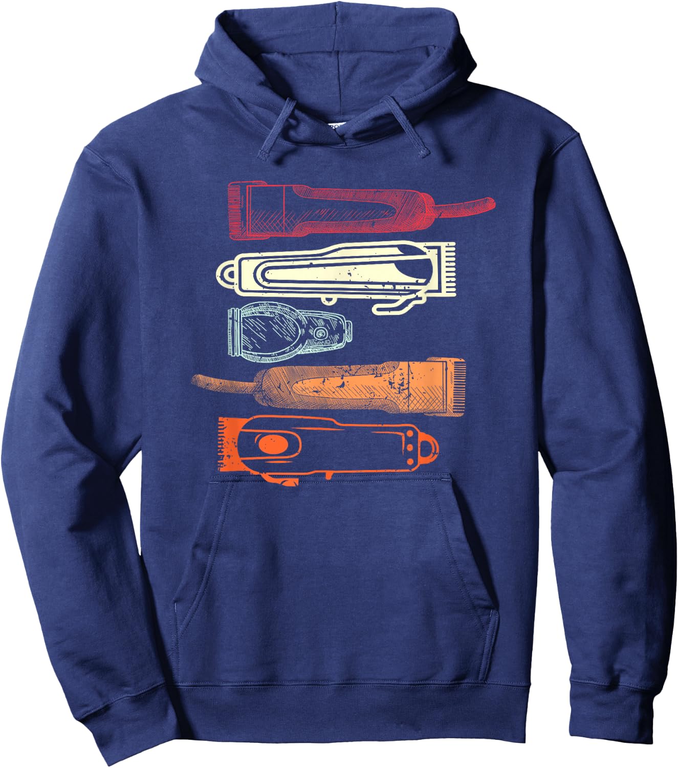 Vintage Barber Gift Hairstylist Retro Hair Clipper Barber Hoodie - Hoodie | Navy