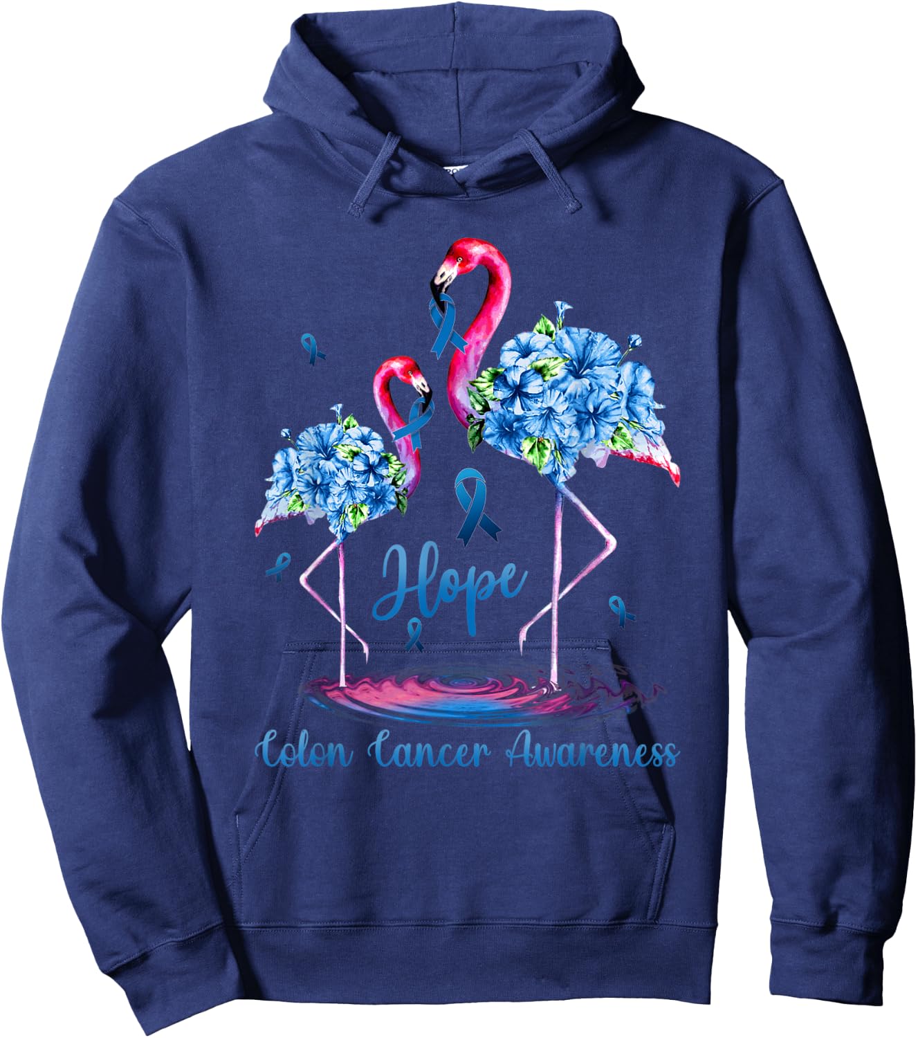 Flamingo Colon Cancer Awareness Hoodie - Hoodie | Navy